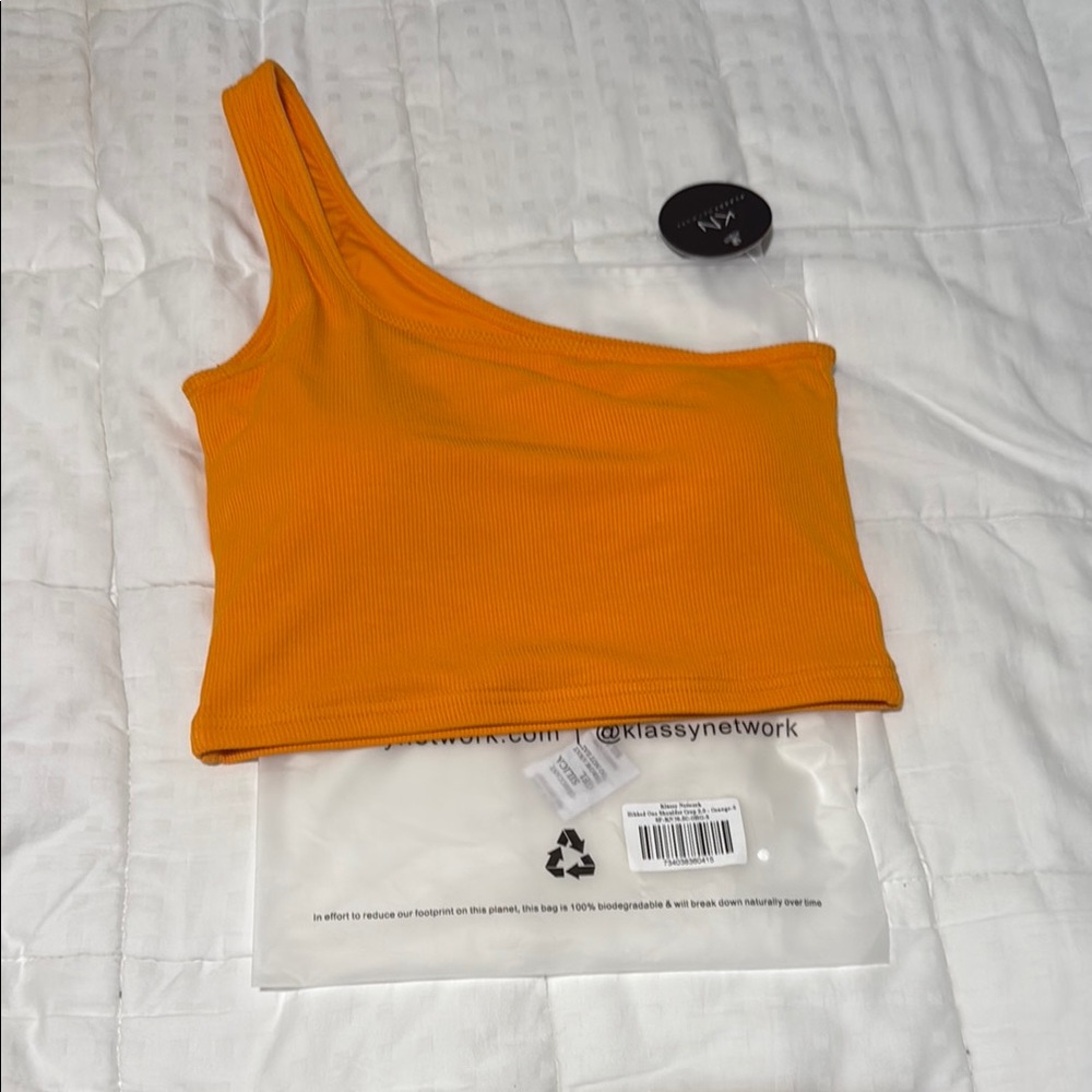 Klassy Network ribbed one shoulder crop 2.0 Tank